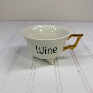 Creative co-op white & gold wine coffee mug